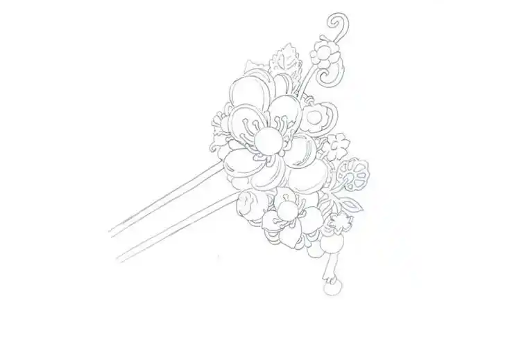 临摹古风新娘珠钗,详细过程步骤 - 简书