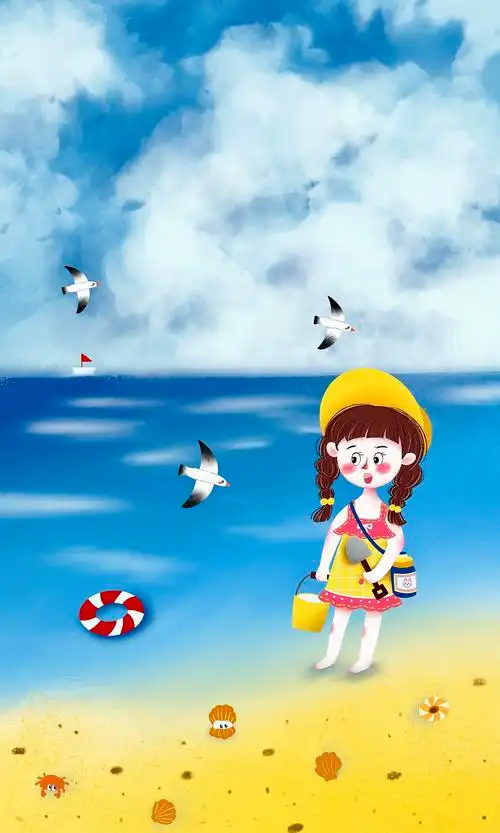 夏天与海边|插画|儿童插画|桔子小星星呀 - 原创作品 - 站酷 (zcool)