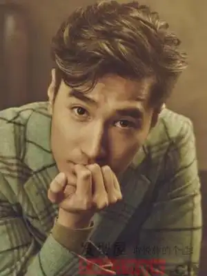 最后一款是比较能凸显男人味的一款深棕色系的蓬松短发烫发发型,刚毅