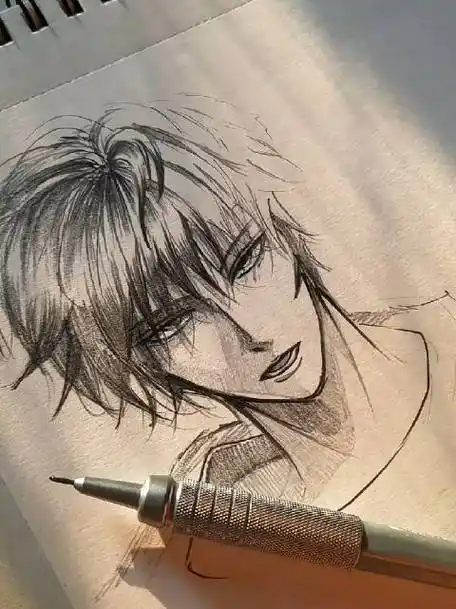 动漫小哥哥素描手绘