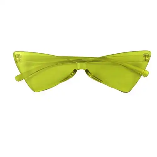 新款欧美连体三角形太阳镜007一体镜蝴蝶结墨镜 网红款糖果色眼镜