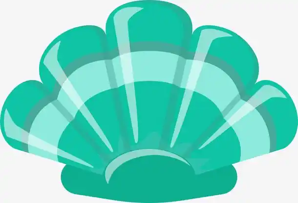 绿色卡通大海贝壳