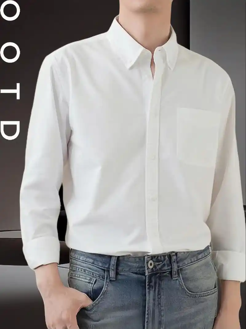 这款秋季新款男士纯棉牛津纺长袖衬衫,今年流行的时尚都市风格