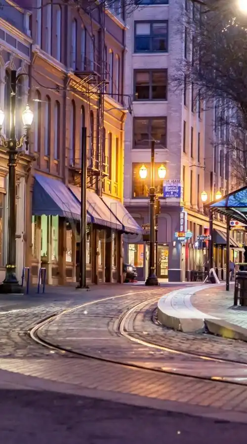 竖版夜晚街道场景