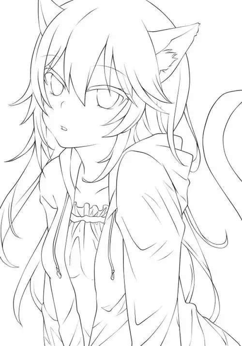 动漫人物简笔画有猫耳