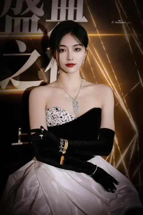 许佳琪闪钻抹胸拼接礼服##搜狐时尚盛典进取之夜