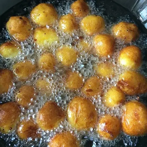 做的妈妈教炸的红薯丸子