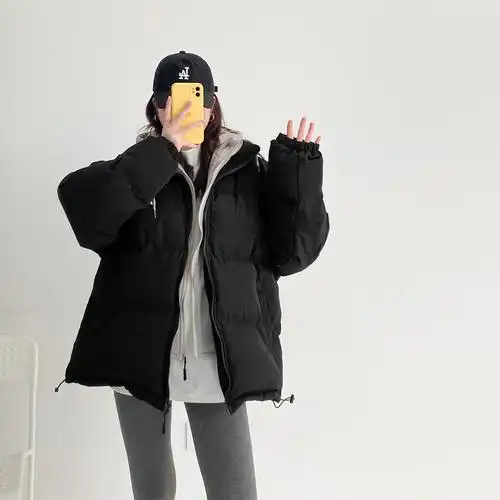 金大班运动风减龄粉色连帽加厚棉衣服袄子外套女2020冬季新款幻彩