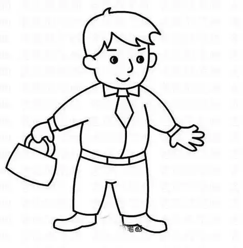 爸爸和我的人物简笔画