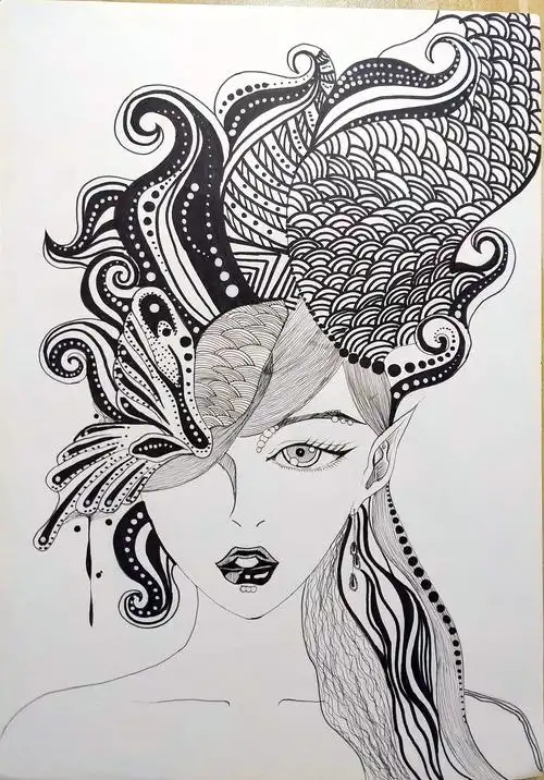 黑白装饰画|插画|创作习作|二太爷丨_原创作品-站酷zcool