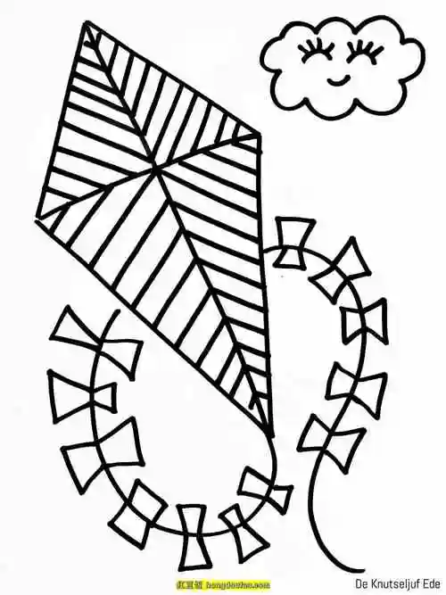 17张有趣的手绘卡通风筝!春天一起去放风筝小学生简笔画 | 红豆饭小学