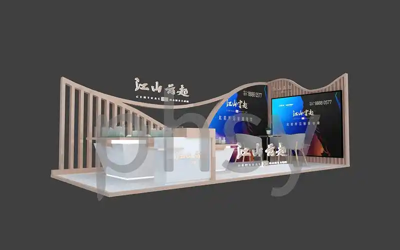 分享收藏展厅美陈效果图展台展台室外舞台效果图展厅形象墙户外门头