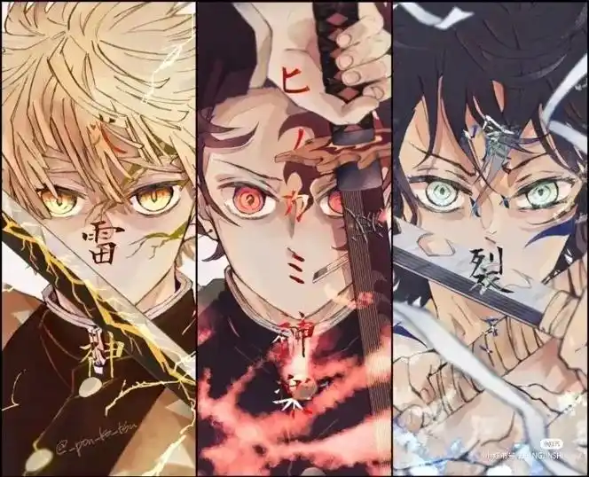 无敌三小只#鬼灭之刃#动漫美图  - 抖音