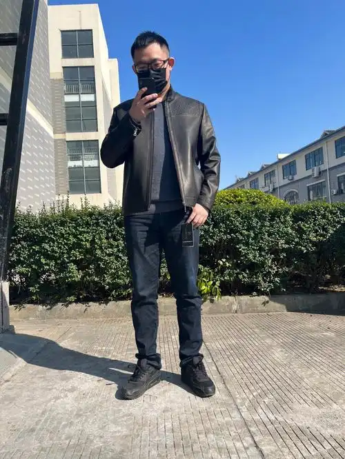 ootd|男士皮衣外套穿搭 绵羊皮外套 简约