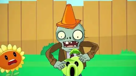 植物大战僵尸:僵尸戴帽子进攻植物