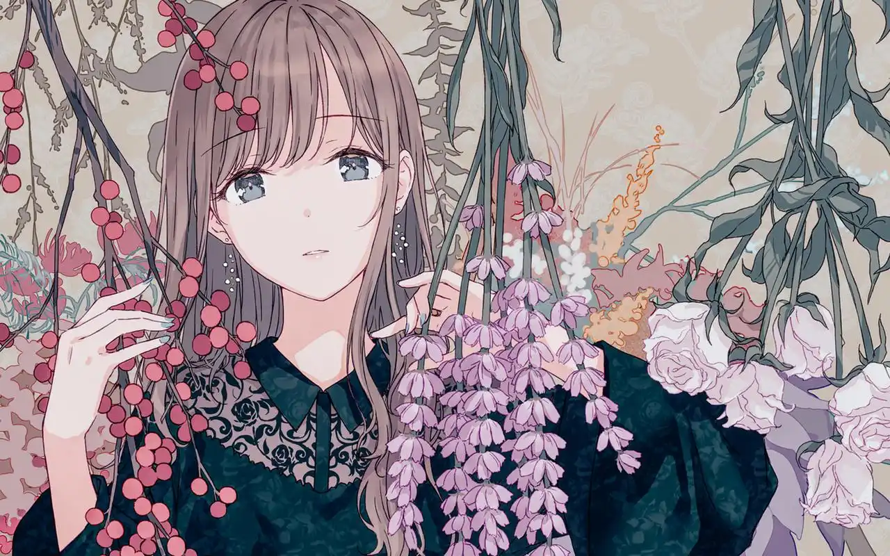 二次元仙气白裙美女桌面壁纸