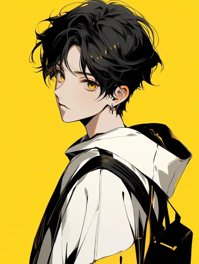 黑发男孩.#作品分享 #从漫画里走出来的男孩 #每日一图 # - 抖音