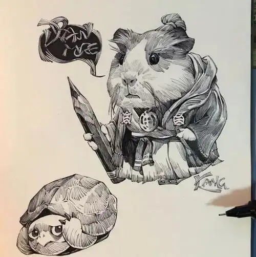 超有趣味性的针管笔插画线条撸的不够直看这里动物专治线条画不好的小
