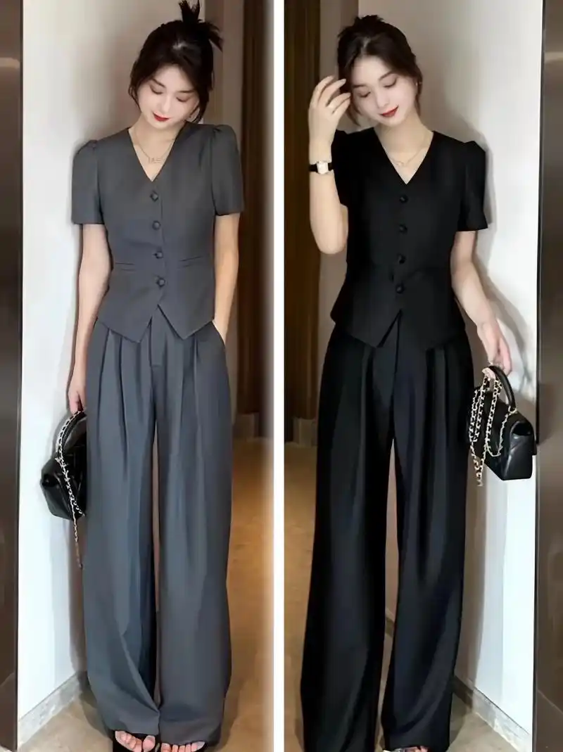 高级感减龄套装女夏季小香风短袖休闲套装