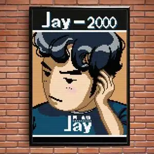 周杰伦周边积木像素画纪念品jay依然范特西兼容乐高摆件生日礼物