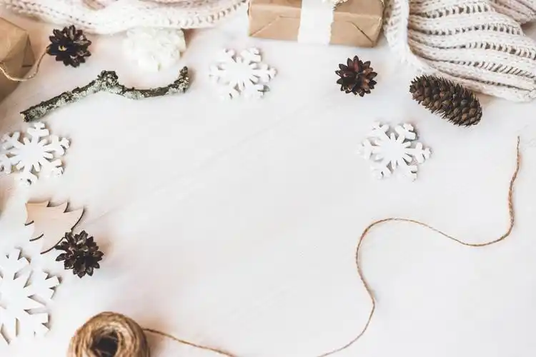 简约圣诞节装饰物品背景图片