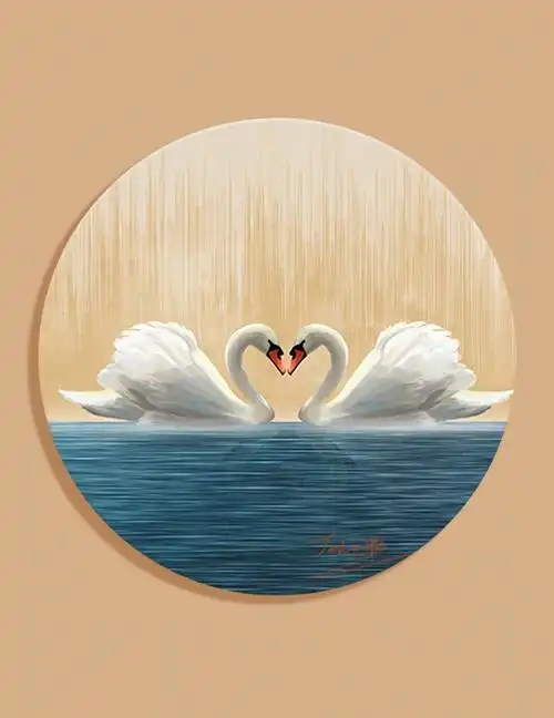 原创插画白天鹅