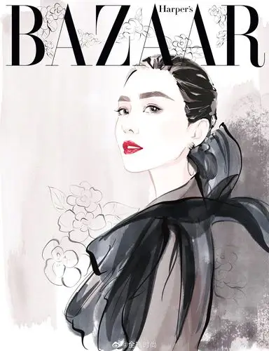 刘诗诗手绘封面# 刘诗诗&《时尚芭莎》三月刊手绘封面,虽是简单