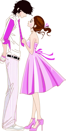 卡通手绘情侣图片