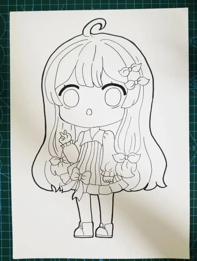 动漫女孩 q版动漫女孩 又到了全是绿色的季节,来浅画一幅.有没有爱了?