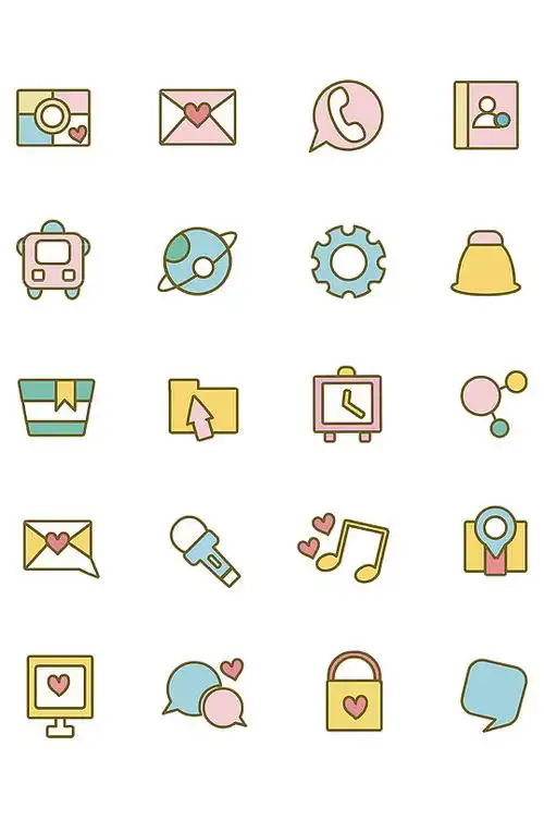 卡通手绘风通用小图标服装图标.