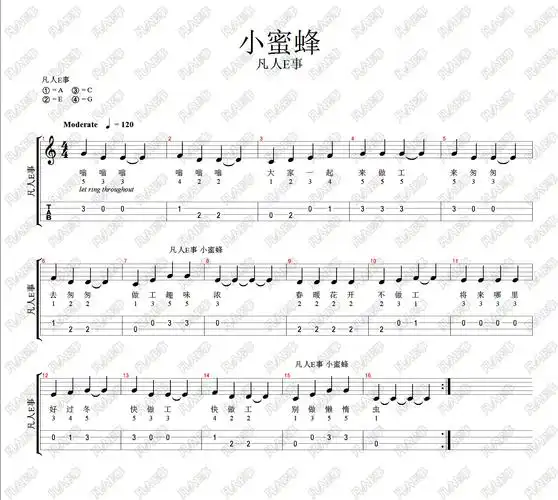 练习曲之一)小蜜蜂一,儿童尤克里里儿歌演奏系列入门练习曲欣赏与学习