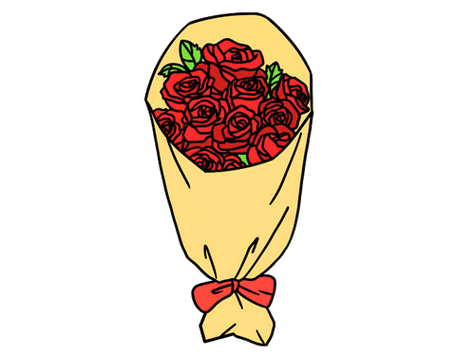 玫瑰花花束简笔画