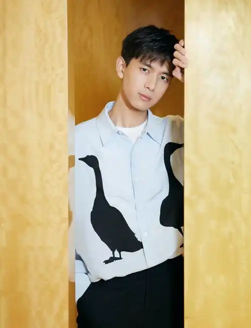 李现蓝色衬衫帅气写真图片39