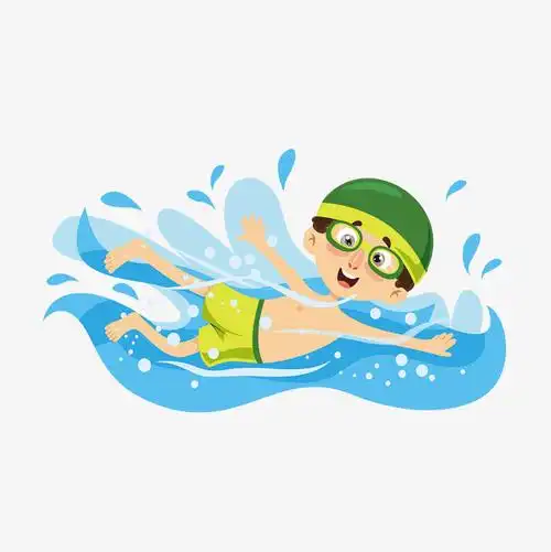 游泳手绘创意矢量免抠图png