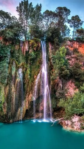 壁纸 瀑布,湖泊,树木,美丽的风景 1920x1200 hd 高清壁纸, 图片, 照片