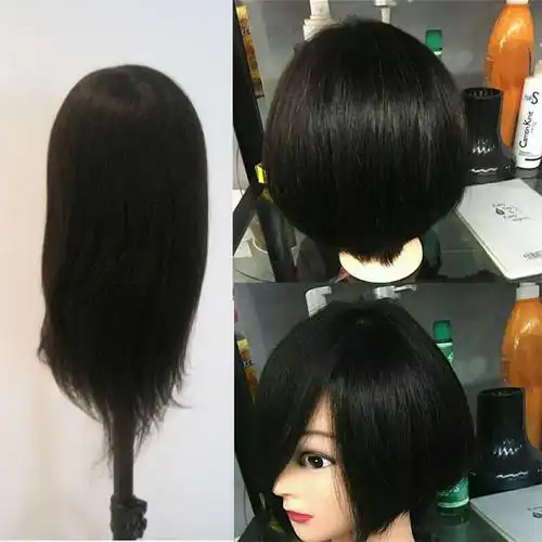 模特头美发专用全真发短发发型理发店美容练习头模学理发头模女
