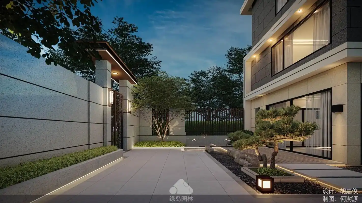 现代中式花园#庭院设计施工 #别墅花园 #高端别墅设计 #别 - 抖音