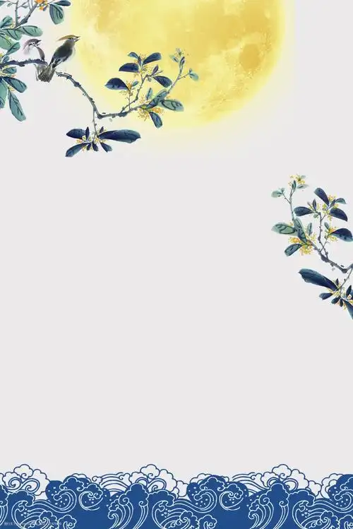 中国风文艺范桂花中秋海报背景图片-图行天下图库