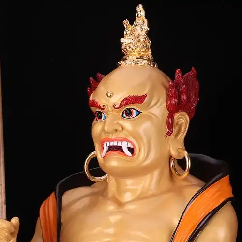 面然大士爷佛像铜28寸鬼王神像焦面焰口鬼王王羽林大神普渡公摆件