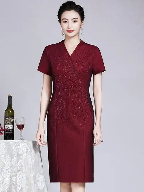 喜婆婆婚宴时尚礼服夏天 婚礼妈妈装高档 参加嫁女儿结婚礼妈妈礼服