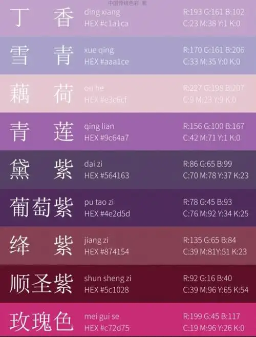 中国传统色色卡