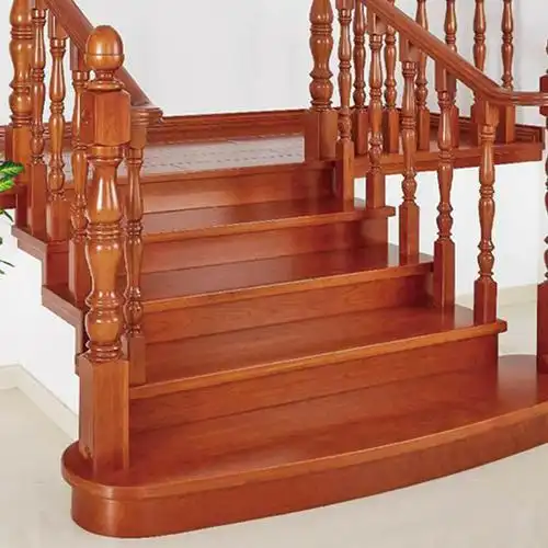 厂家定制实木整梯木制楼梯全木别墅楼梯阁楼实木扶手楼梯防护栏