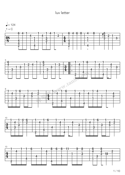 吉他谱luvletter