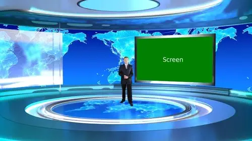 环形新闻演播室背景素材