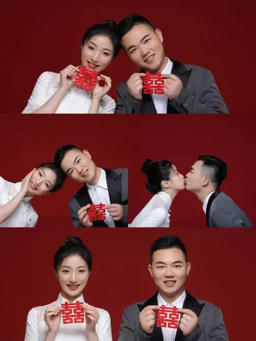 结婚登记照必拍的可爱四宫格🌸