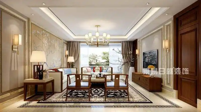 中信城160平米新中式风格装修案例_装信通网效果图