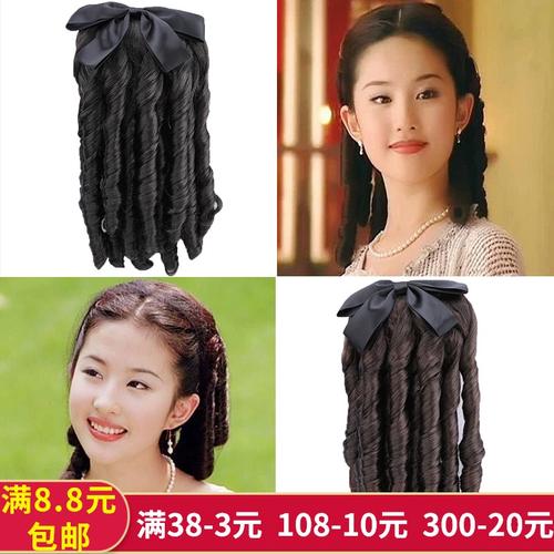 上海民国卷发复古旗袍后区发片晚清宫廷造型假发汉u服后脑勺长发