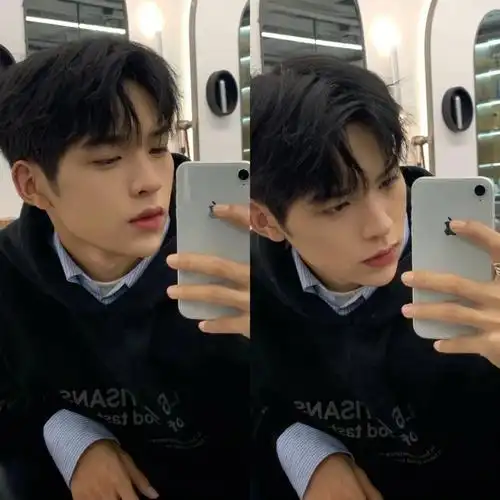 男生韩系微分气垫烫73蓬松发型必备