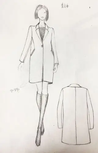女装小西装设计手稿图-女士小西装款式效果图-cfw服装设计