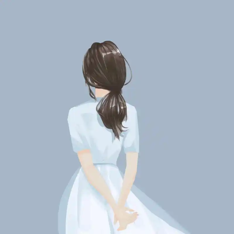 手绘女头丨超仙气女生背影头像 只要在努力的路上,一切都会朝着你你所